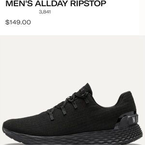 No Bull Men’s u all day ripstop triple black shoes - never worn and in box